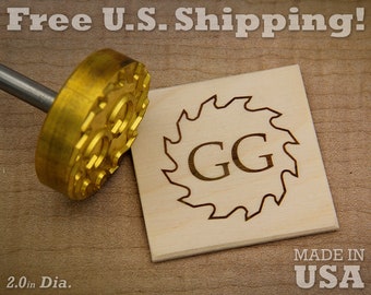 Custom Initial Branding Iron – 2in Brass Stamp for Wood or Leather