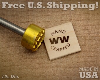 Custom Initial Branding Iron – 1" Round Wood & Leather Stamp