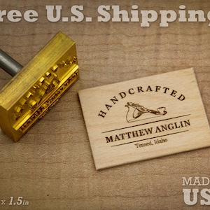 Branding Iron - 2in x 1.5in Custom Designed for Wood or Leather Stamp