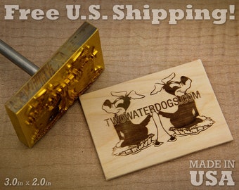 Branding Iron - 3in x 2in Custom Designed for Wood or Leather Stamp