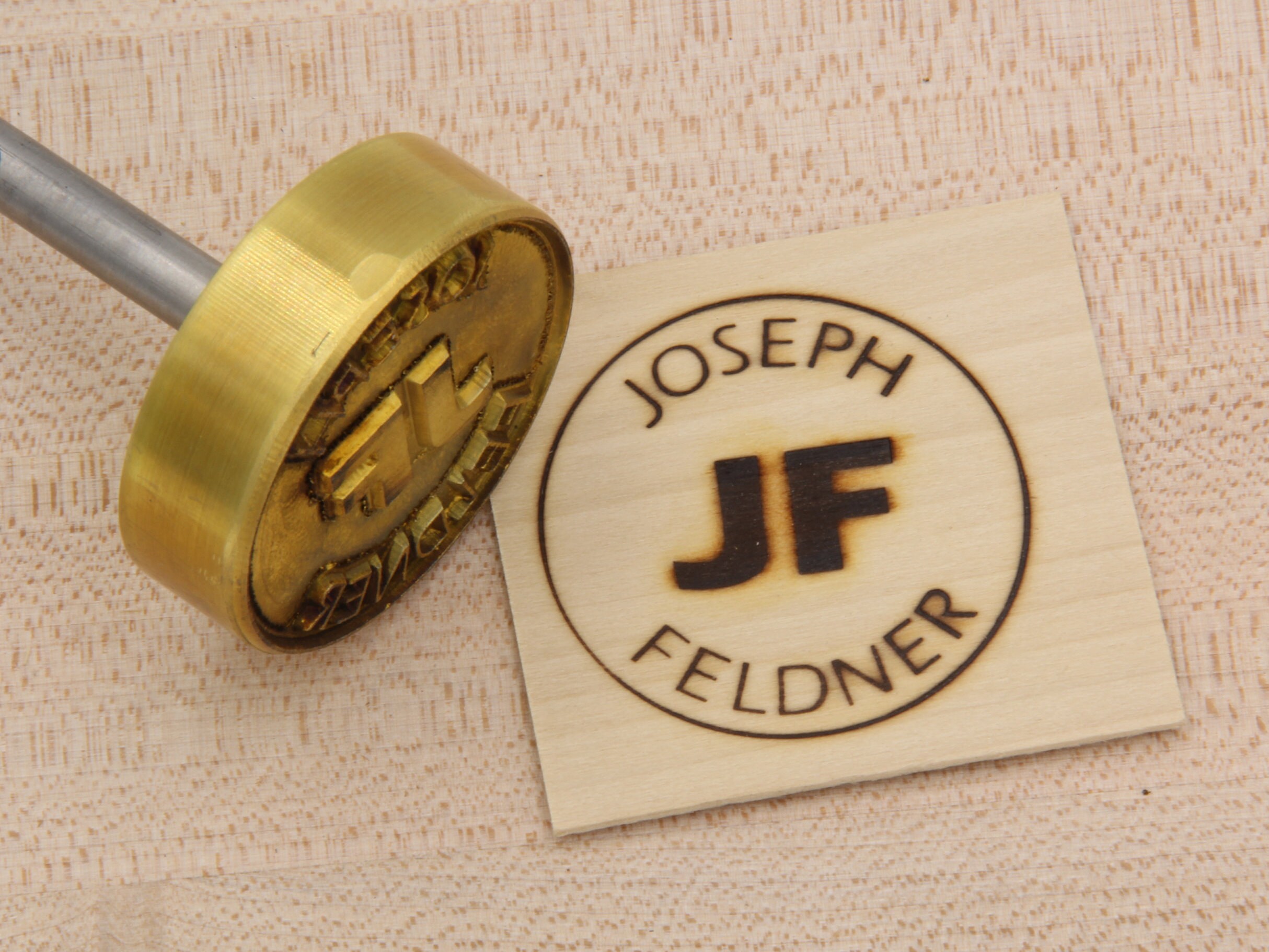 Branding Iron 2 Round Custom Text w/Initials & Outline | Etsy