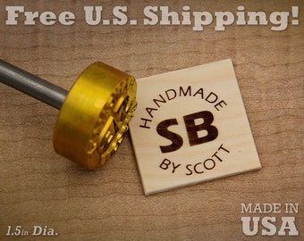 Custom Branding Iron – 1.5in Round Wood & Leather Stamp