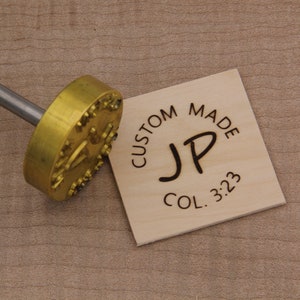 Branding Iron 2in Round Custom Text w/Initials for Wood or Leather Stamp image 6