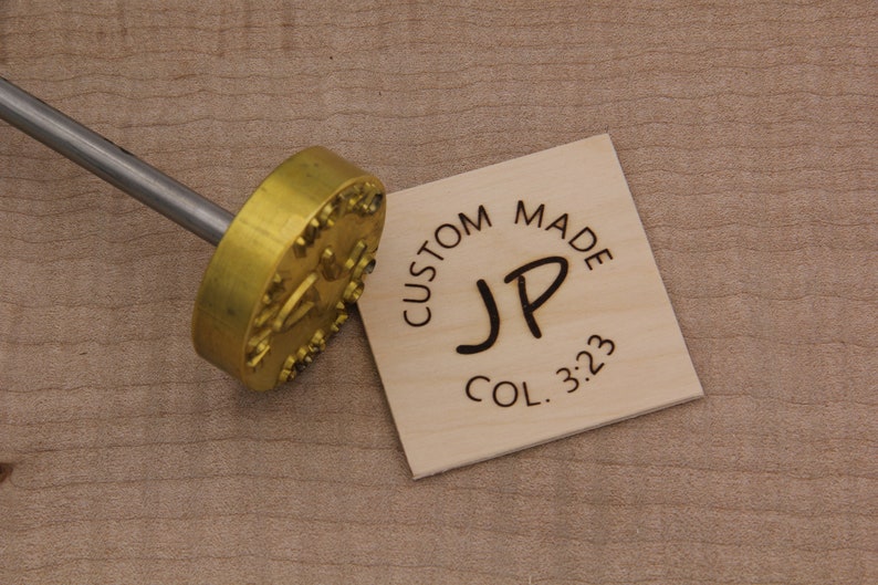 Branding Iron 2in Round Custom Text w/Initials for Wood or Leather Stamp image 6