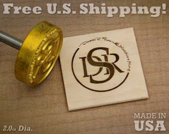 Branding Iron - 2in Round Custom Designed for Wood or Leather Stamp