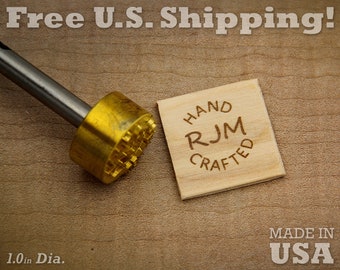 Custom Branding Iron – 1in Round Brass Wood & Leather Stamp