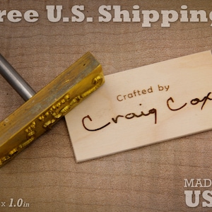 Branding Iron - 3in x 1in Custom Designed for Wood or Leather Stamp