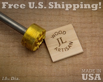 Custom Brass Branding Iron - 1in Round, Wood & Leather Stamp