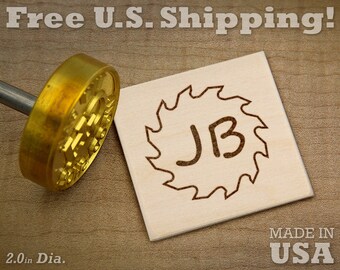 Custom Initials Branding Iron - 2in Brass Wood/Leather Stamp