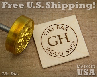 Custom Branding Iron – 2in Round Text & Initials for Wood or Leather
