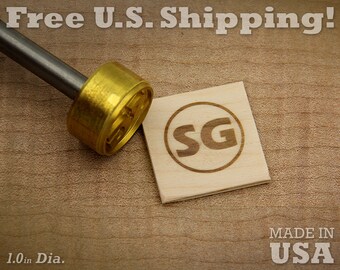 Custom Initial Branding Iron – 1in Round Wood or Leather Stamp