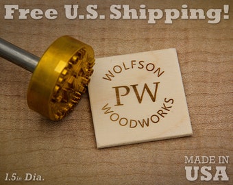 Custom Branding Iron – 1.5in Round Wood & Leather Stamp
