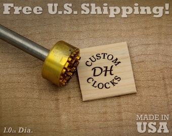 Custom Branding Iron - 1in Round Brass Stamp for Wood & Leather