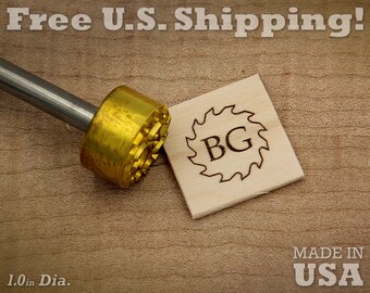 Custom Initial Branding Iron - 1in Brass Stamp for Wood & Leather