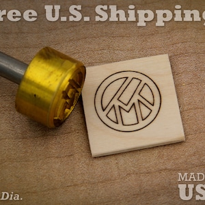 Branding Iron 1in Round Custom Designed for Wood or Leather Stamp image 1