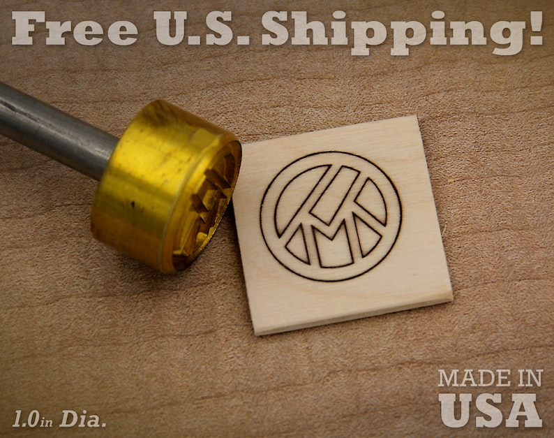 Branding Iron 1in Round Custom Designed for Wood or Leather Stamp image 1