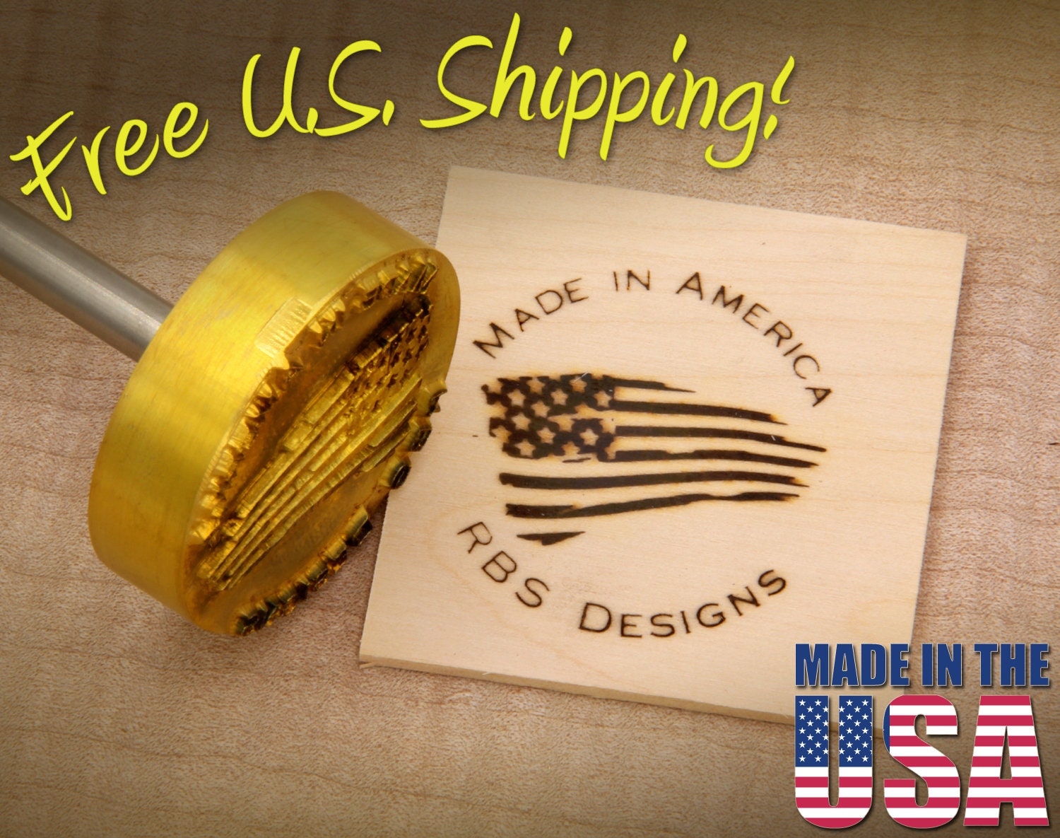 Download Branding Iron 2 Round Custom Text Made In Etsy