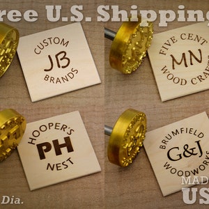 Branding Iron 2in Round Custom Text w/Initials for Wood or Leather Stamp image 1