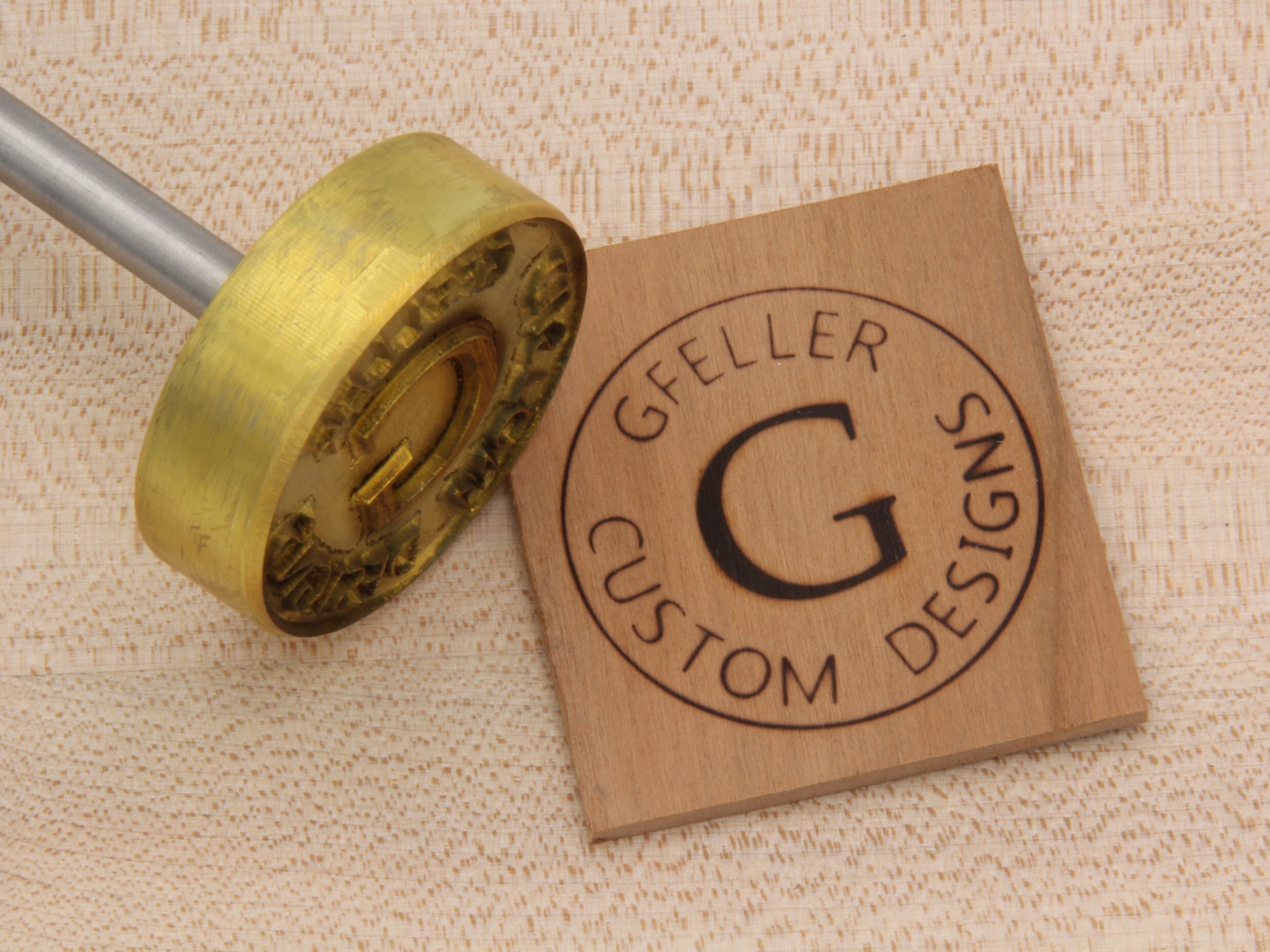 Branding Iron 2 Round Custom Text w/Initials & Outline | Etsy