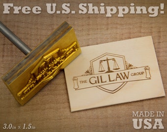 Branding Iron - 3in x 1.5in Custom Artwork for Wood or Leather Stamp