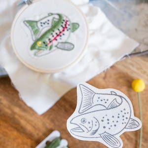 rainbow trout "stick & stitch" | embroidery wash away sticker