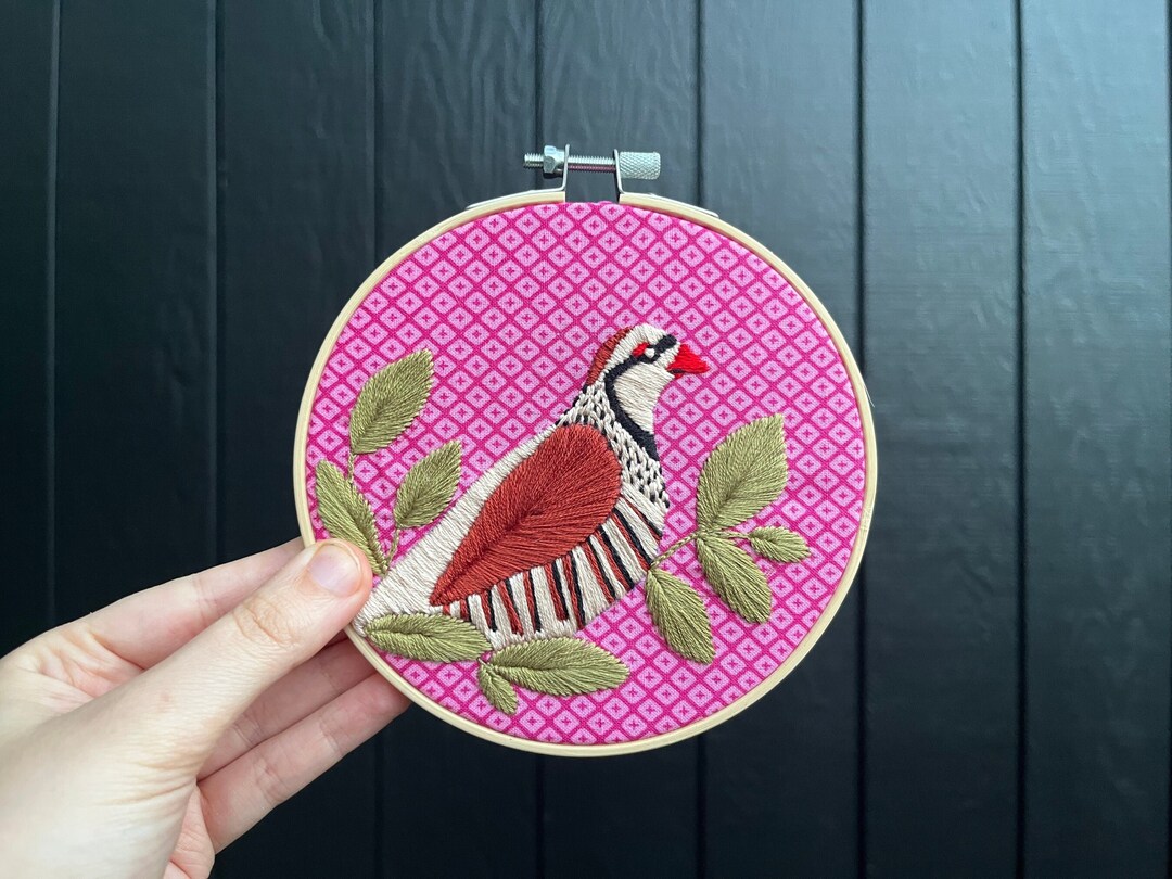 Partridge in a Pear Tree | Original Embroidery Art - Etsy