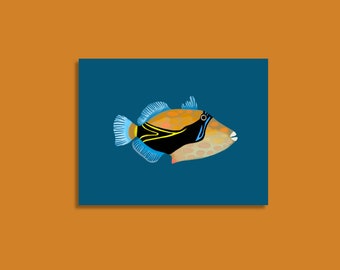 Reef Triggerfish Digital Art Print Instant Download Humuhumunukunukuāpua‘a Art Tropical Reef Fish Print Hawaii Art Print Oahu Art