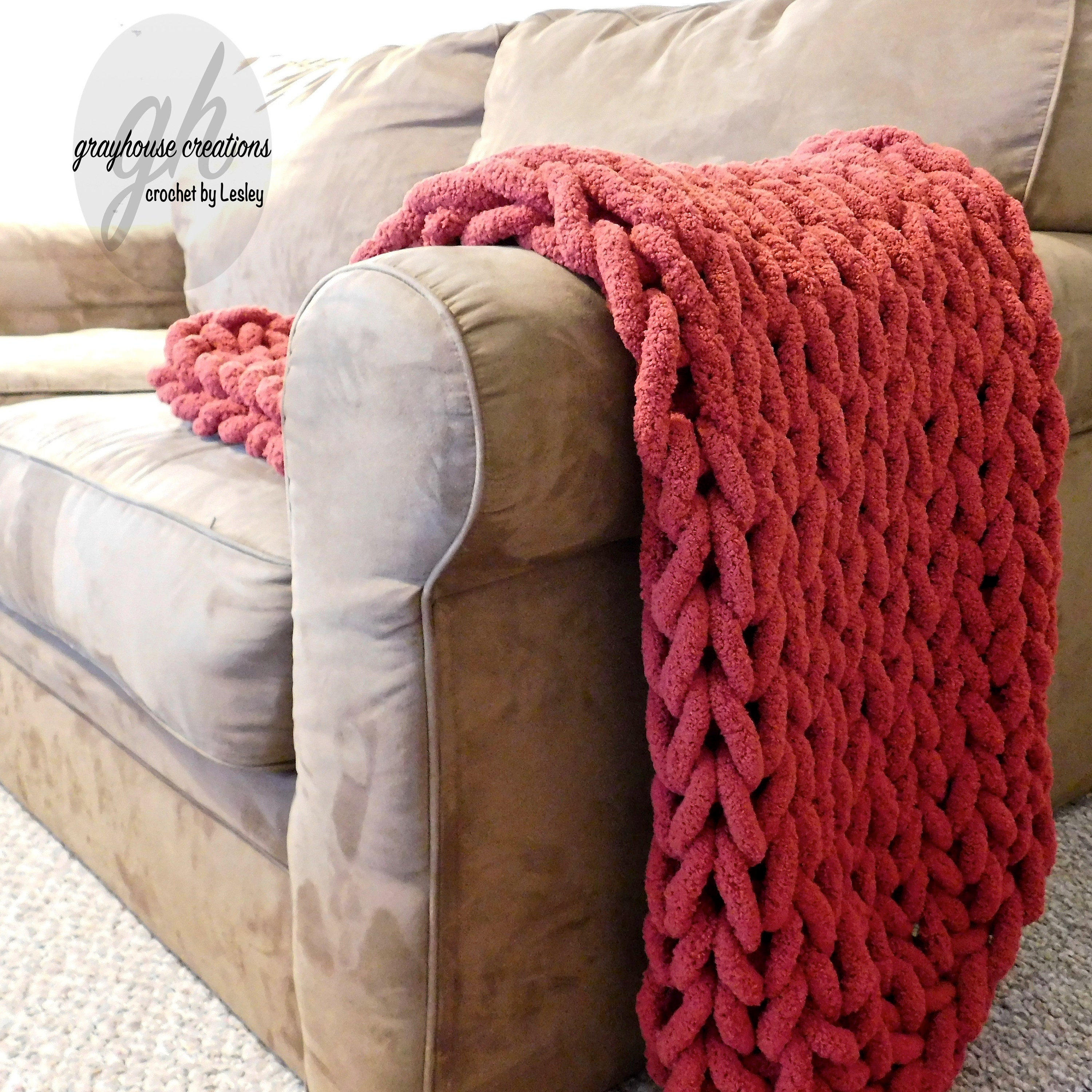 Chunky chenille blanket Hand knit jumbo yarn blanket Super Etsy