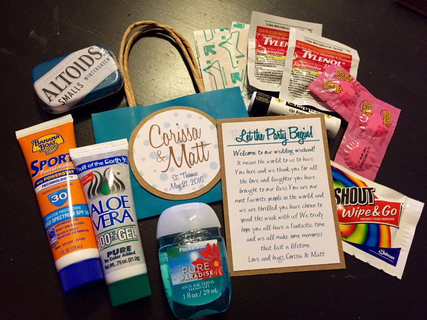 Destination Deluxe Beach Mini Wedding Welcome Bag - Set of 6 - Custom…