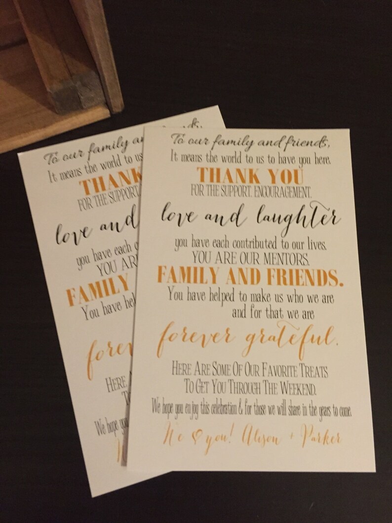 Thank You Card Destination Wedding Bags Set of 10 Etsy