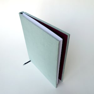 Large linen covered journal, 8x10&quot;, 188pp (94 sheets), light blue-green