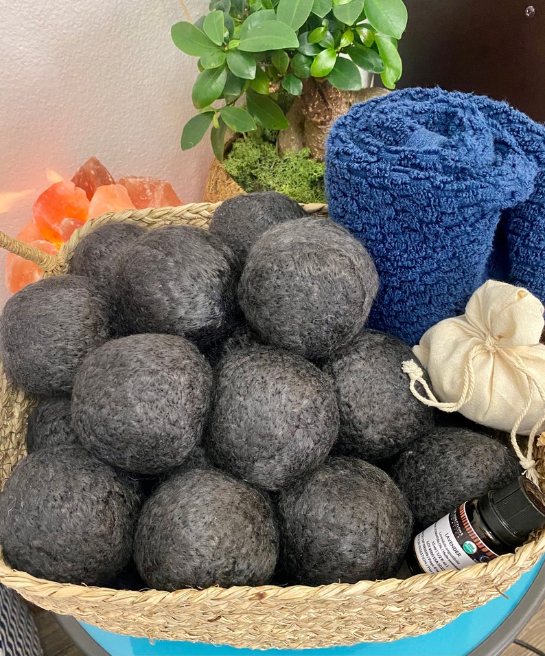 Vegan Dryer Balls Organic Bamboo Activated Charcoal Infused