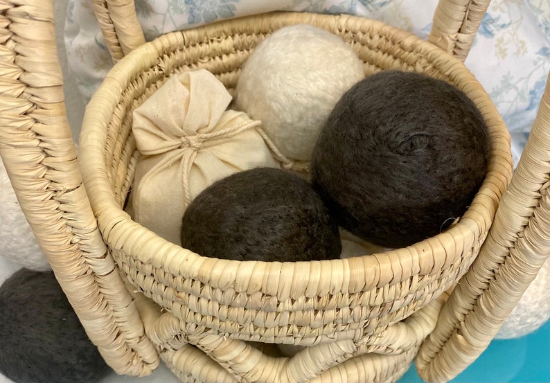 Bamboo Dryer BallsHand Crafted using Activated Charcoal Infused Bamboo Roving with Negative Ions & MineralsPlant BasedSet of 3 image 5