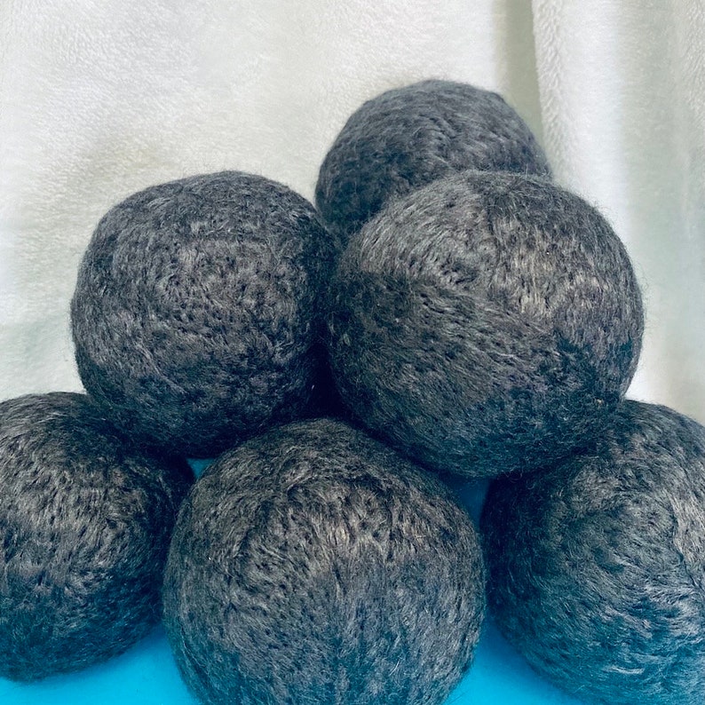 Bamboo Dryer BallsHand Crafted using Activated Charcoal Infused Bamboo Roving with Negative Ions & MineralsPlant BasedSet of 3 image 3