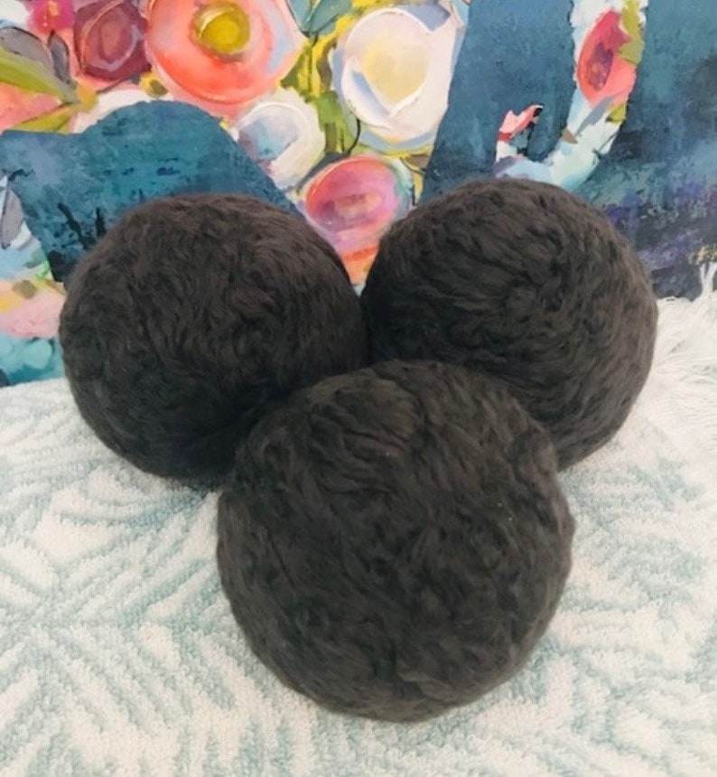 Bamboo Dryer BallsHand Crafted using Activated Charcoal Infused Bamboo Roving with Negative Ions & MineralsPlant BasedSet of 3 image 6