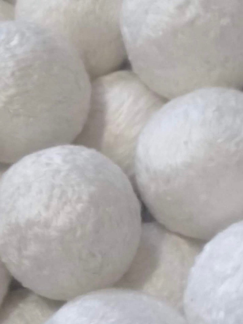 Vegan Bamboo Naturally White Bast Dryer Balls-Package of 3