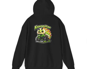 Sudadera con capucha unisex Kawapillar Heavy Blend™ / Nacido para gatear, diseñado para montar en bicicleta.