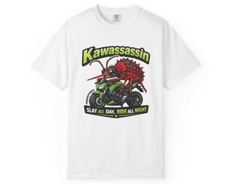 Camiseta Kawassassin con diseño de insecto motociclista / ¡Asópla todo el día, conduce toda la noche!