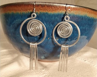 Contemporary snake earrings