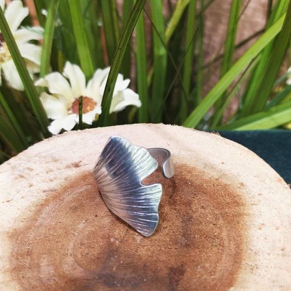 Bague feuille ginkgo