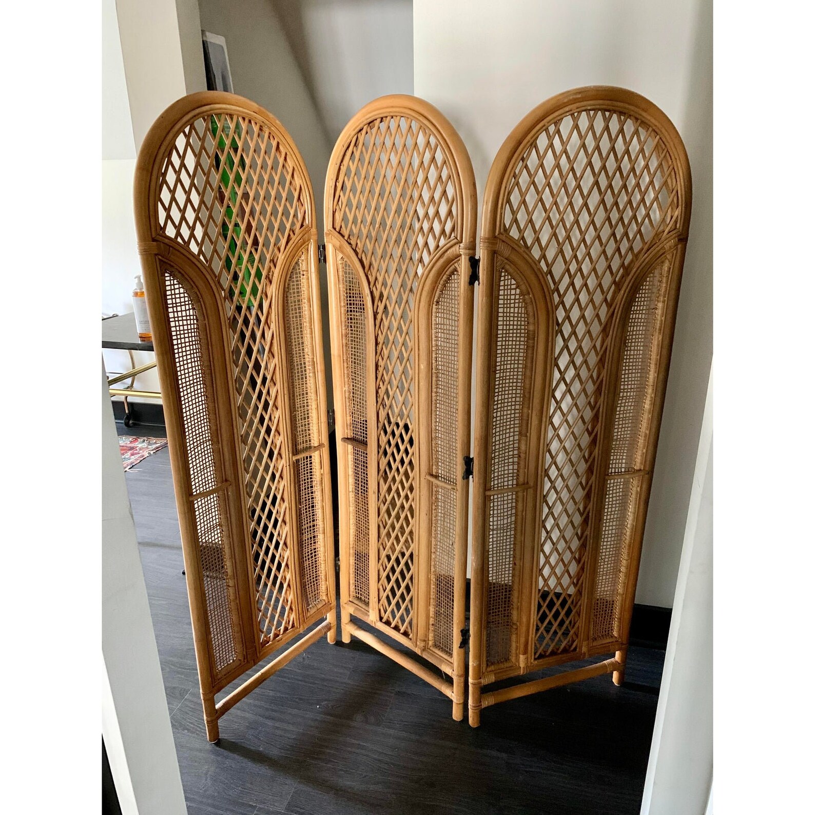Vintage Boho Rattan Room Divider Etsy