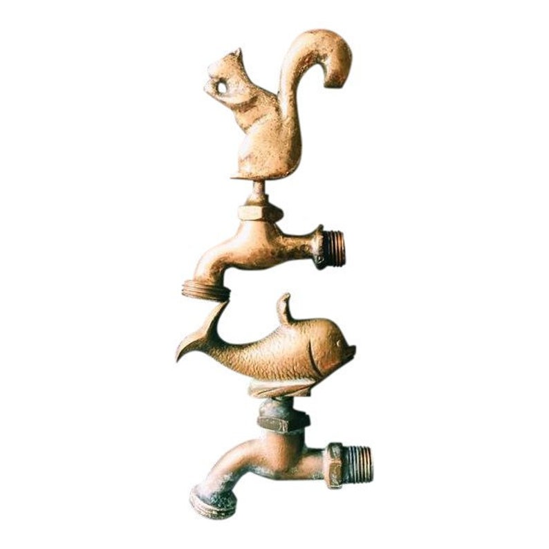 Pair of Vintage Brass Faucet Knobs / Garden Spigots / Hot Etsy