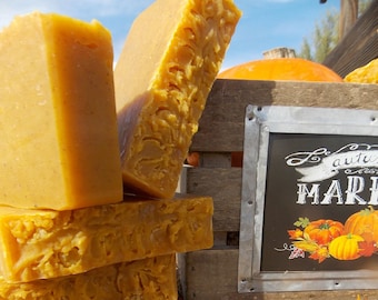Pumpkin Spice Soap, Cinnamon Clove Essential Oils, Herbal Vegan Bath Bar