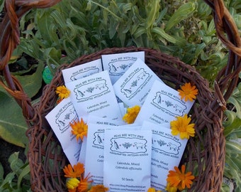 Organic Calendula Seeds, Medicinal Herb, Edible Flower