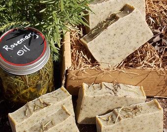 Handmade Rosemary Tea Tree Oil Soap, Herbal Bath Bar