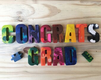 Congrats Grad Crayons.  Graduation Gift.  Kid's Graduation.  Pre-school. Kindergarten. Elementary. 5th Grade.  Teacher's Graduation Gift.