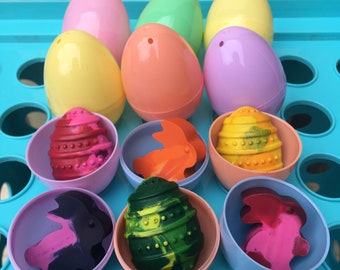 Prefilled Crayon Easter Eggs.  Sets of 12. Easter Basket. Bunny.  Easter Eggs. Easter Egg Fillers.  Kids Party Favors. Building Bricks