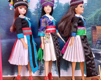 Poupée Hmong - Tenue style vintage