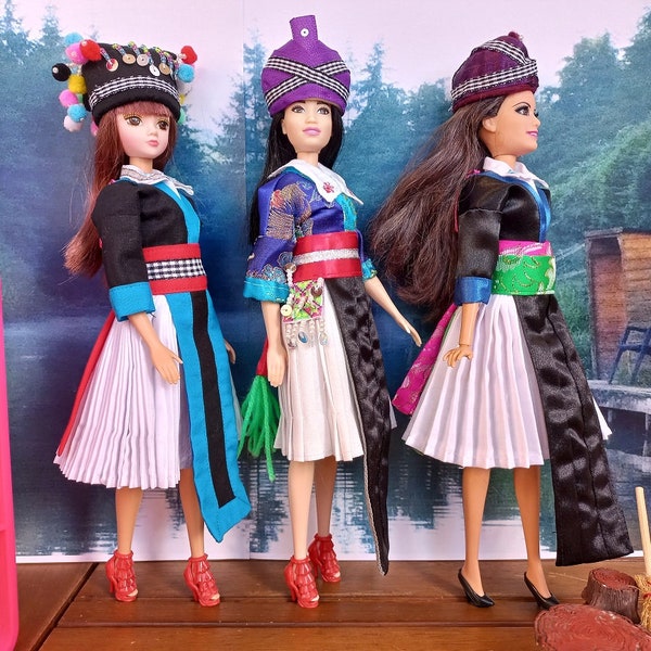 Poupée Hmong - Tenue style vintage