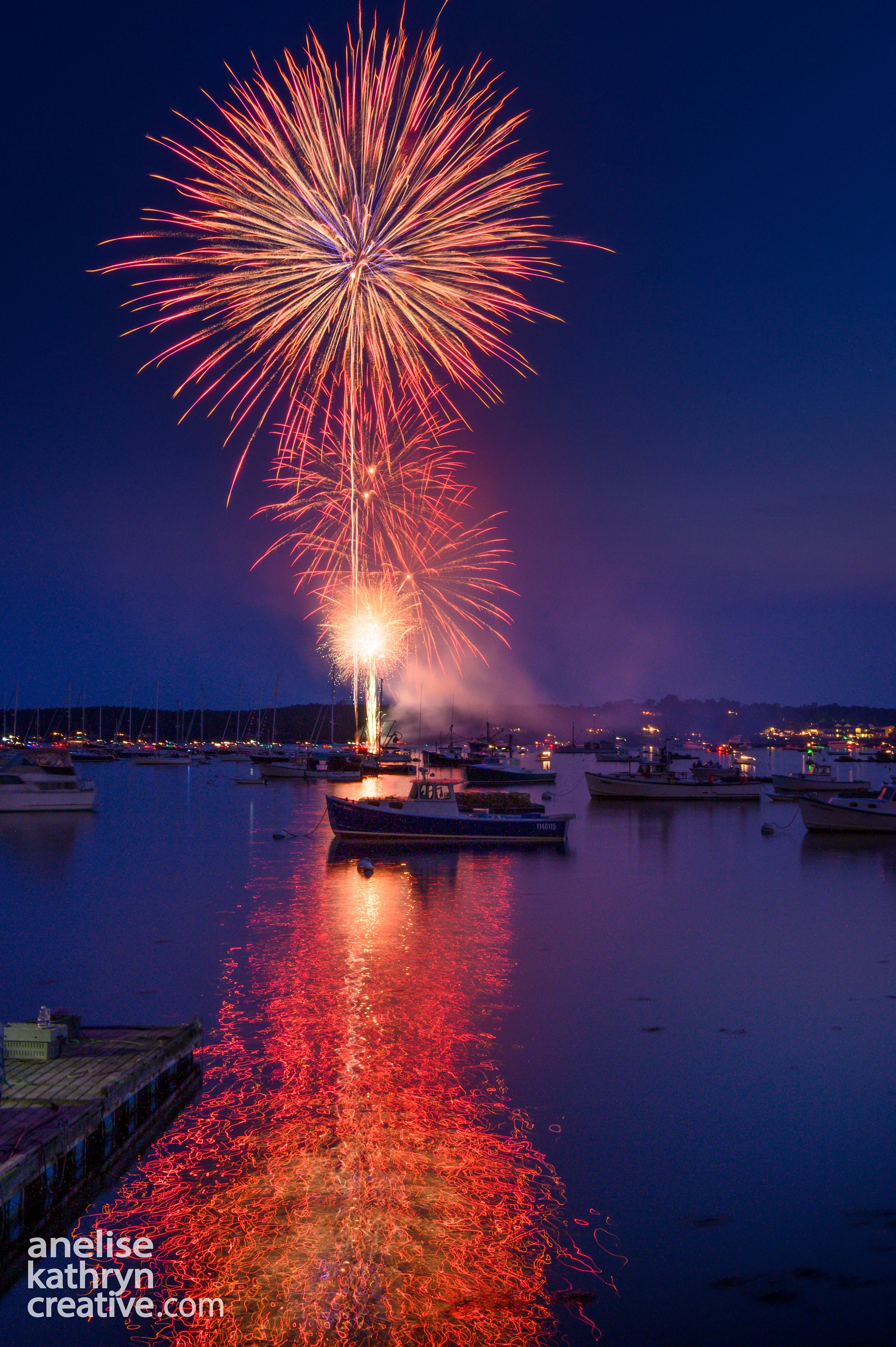 Fireworks at Boothbay Harbor Maine Etsy
